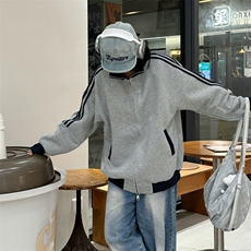 抖音得物高品质美式高街重磅结构设计拼接织带立领卫衣外套CM42，男装卫衣，电商A486