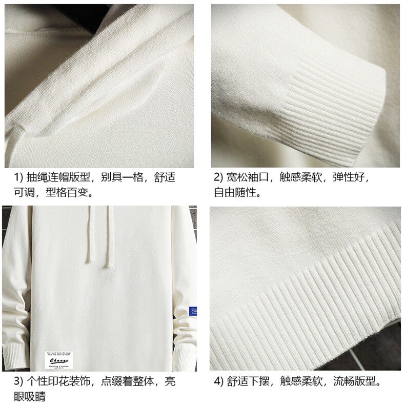 LM68062-P58加绒款-P68连帽毛衣男大码带帽针织衫男毛线衣网格,男装针织衫/毛衣,电商A040A