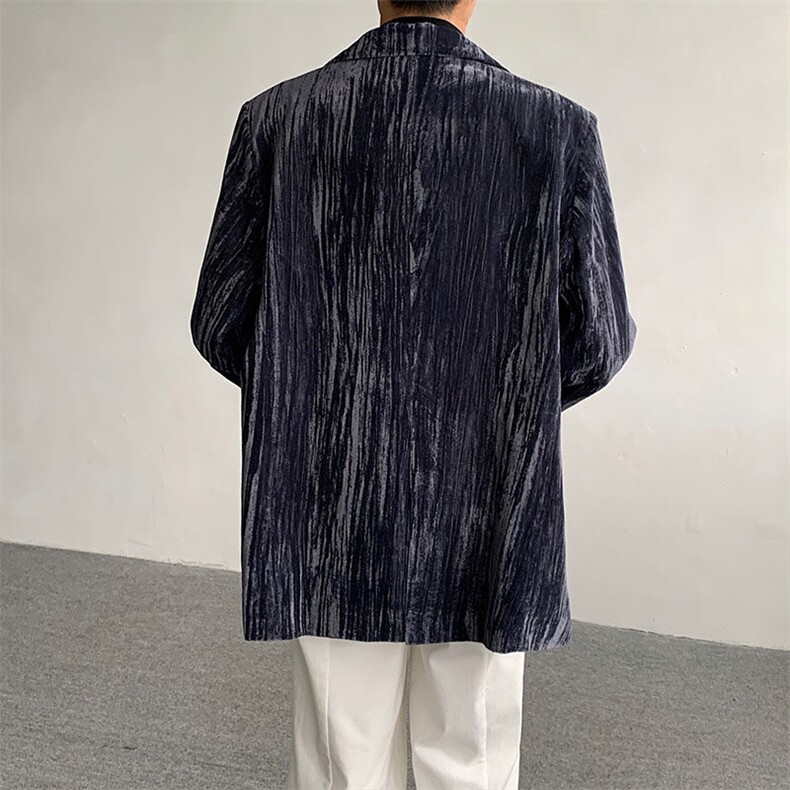 春季高级感韩版丝绒西装外套男士痞帅宽松垫肩西服XF1017-P118,男装西服,星座512-1（原513-3）