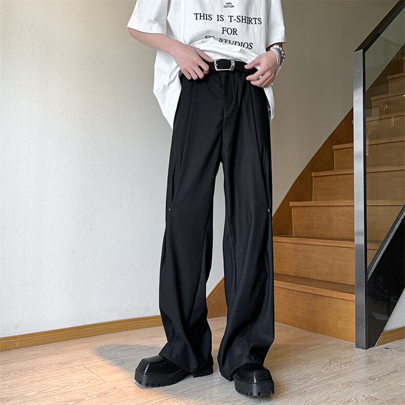 现货 高品质冰丝纽扣直筒垂感阔腿西裤 DSA059-ZK7920-P60 控78图片