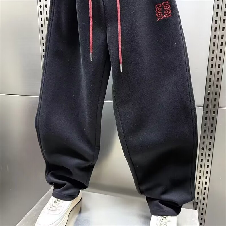 1506-1/KC741/P46刺绣休闲重磅微弹力阔腿裤男休闲直筒卫裤男女,男装休闲裤,星座1506-1