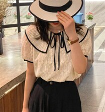 压皱领设计上衣，其它，唯品