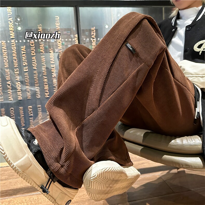 XZ616秋冬新款加厚灯芯绒口袋拼接小标百搭长裤TY1125P65控78,男装休闲裤,星座512A（原616）