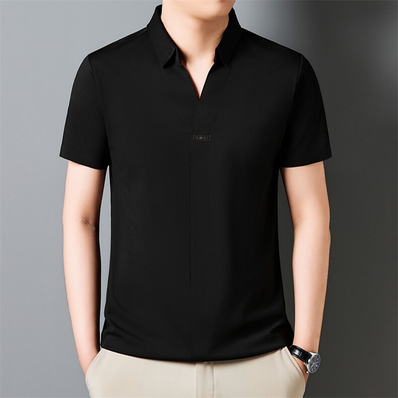 夏季男士短袖polo衫中青年休闲宽松翻领冰丝薄款T恤QSD1269-P52,男装Polo衫,星座1105-3