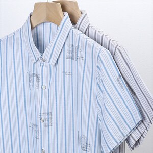 Z22023夏季青年2022男式薄款短袖衬衣修身休闲免烫透气衬衫P52图片
