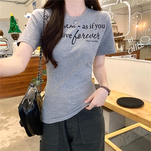 TT064-P35 短袖t恤女夏2025新款印花短款正肩圆领韩版上衣，男装T恤，星座911-3
