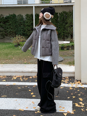 2025现货主推70毛双面呢拼90白鸭绒羽绒服210-6398-P295-K428，女装羽绒服，浙宝210（原浙宝191）
