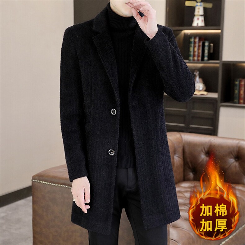 2025新款高品质毛呢外套大衣中长款西装领韩版修身A51P175控238,男装毛呢大衣,电商B226-2（原B217-2）