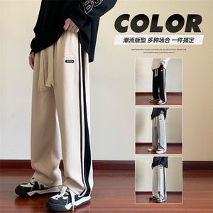 青少年休闲卫裤潮牌经典条纹运动直筒裤子XZ301b-2-332-Z特P32图片