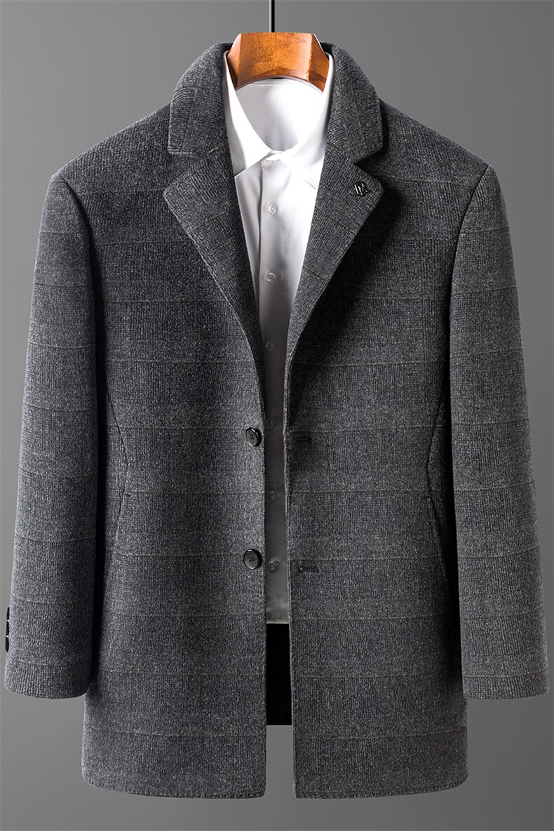 秋冬季双面羊毛呢大衣男士商务休闲便服男中年大衣外套H809-P270,男装毛呢大衣,电商B212（原钱塘6029）