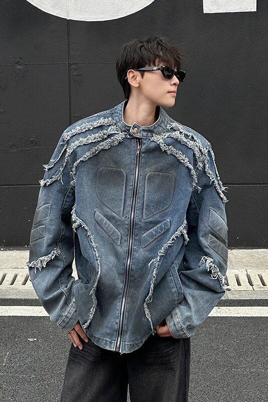 春秋高街牛仔外套男潮流夹克男外套休闲中性百搭上衣JK829-P85,男装夹克,电商D202-1