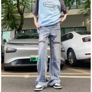 美式高街牛仔裤男韩版潮流个性帅2025秋冬季新款ins长裤RK982-P68图片