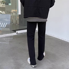 休闲裤男直筒宽松坠感开叉西裤XK22P42，男装休闲裤，星座1116-2