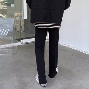 休闲裤男直筒宽松坠感开叉西裤  XK22 P42图片