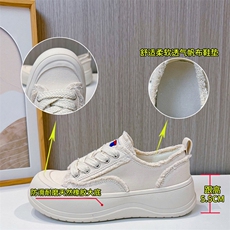 帆布鞋小白鞋女2024春季新款圆头系带休闲鞋时尚百搭学院风女鞋潮，女鞋帆布鞋，电商A223