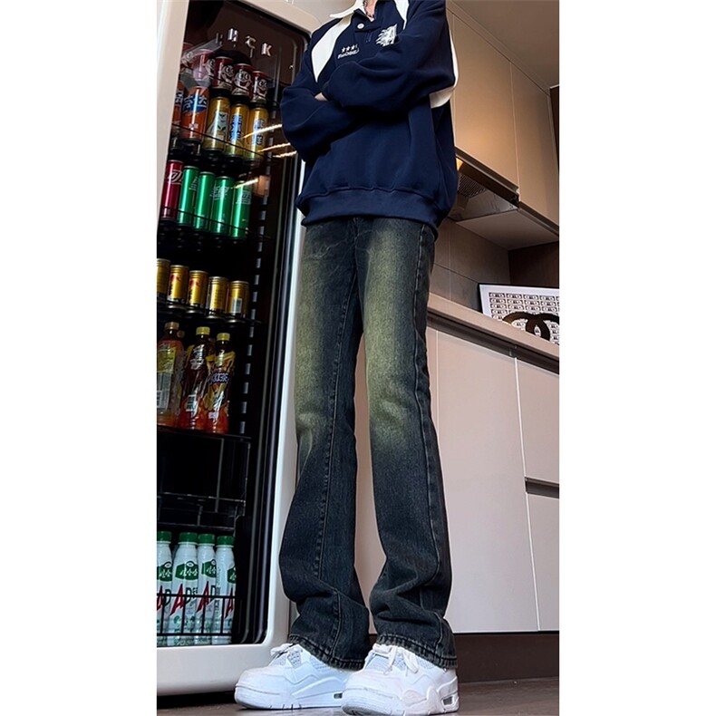 B221美式ins高街暗黑小众修身微喇牛仔裤LK24231-特P40控68,男装牛仔裤,电商B221