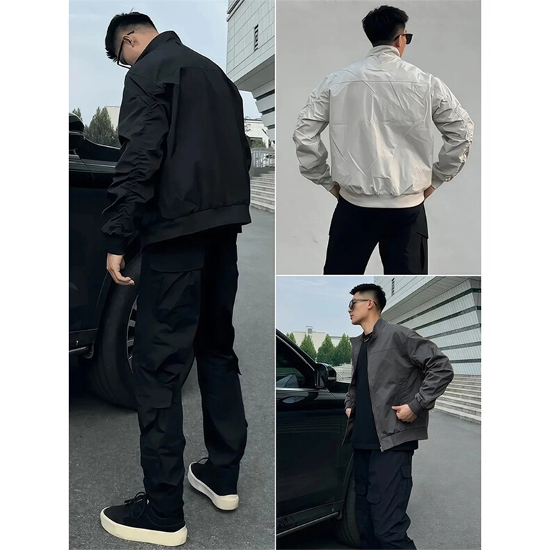 26春装新款美拉德立领飞行夹克boxy廓形休闲百搭外套上衣JK6500,男装夹克,电商A486