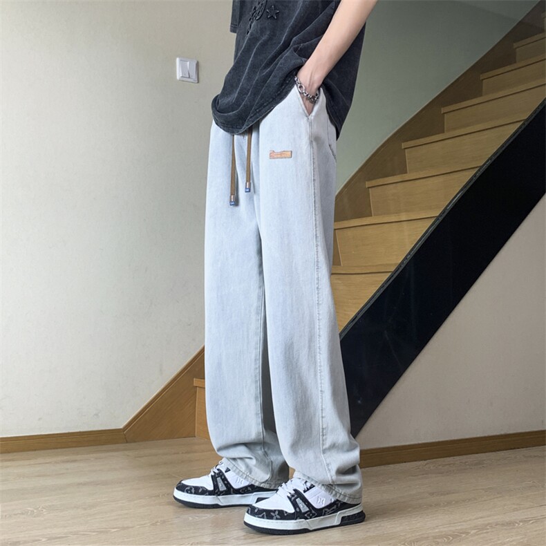 新品牛仔抗皱舒适百搭长裤简约时尚休闲K825-特批37,男装休闲裤,星座718-1