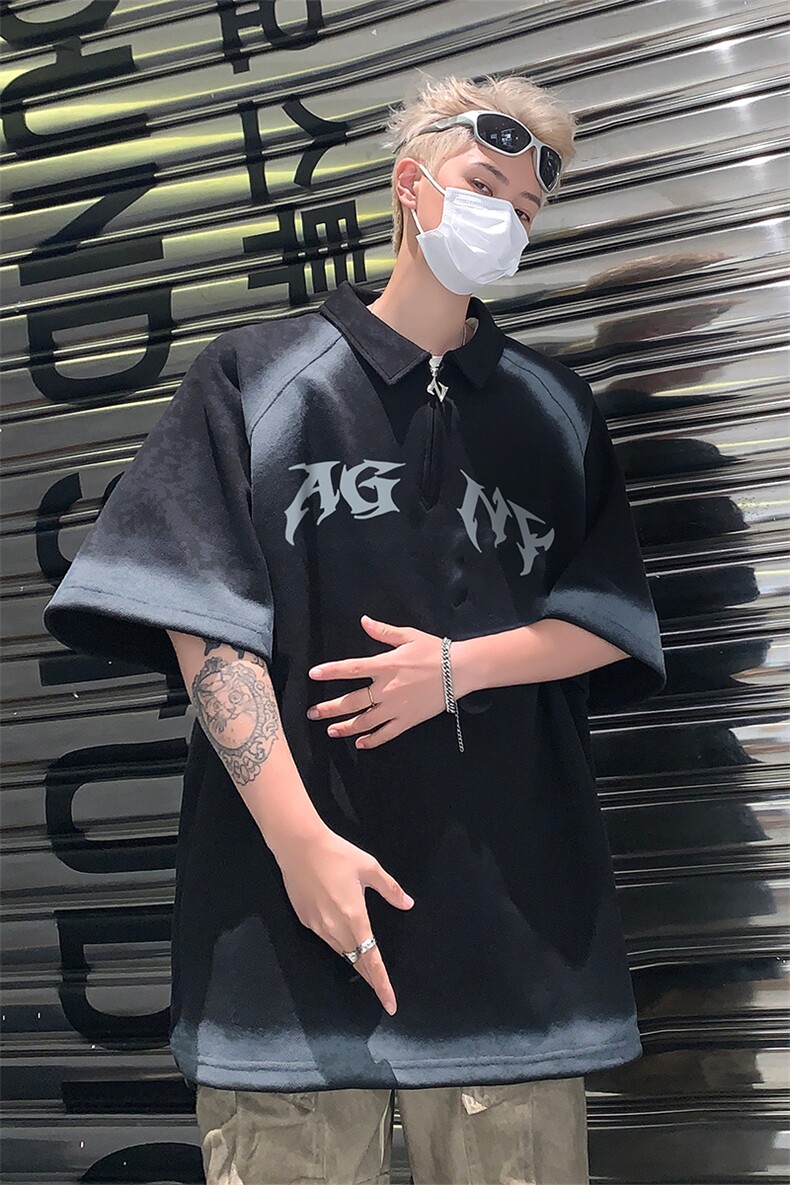 polo衫短袖t恤男夏季宽松休闲半拉链体恤衫XZ514-2-202488-P63,男装T恤,星座514-2(原B239)