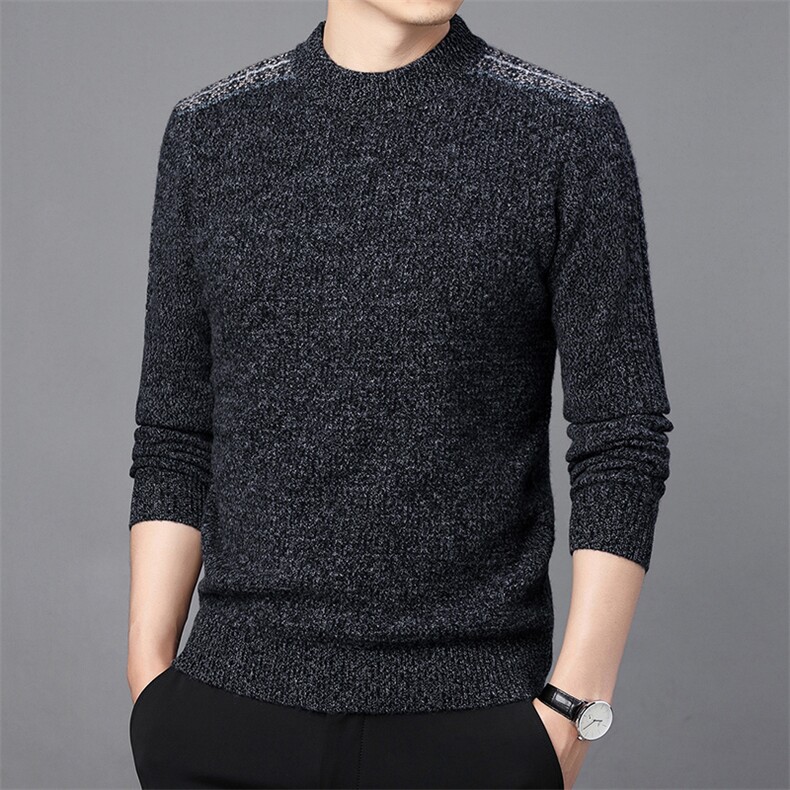 CM61071钱塘2020-2冬季厚款新款半高领中年男士商务羊毛衫P152,男装针织衫/毛衣,钱塘207-2