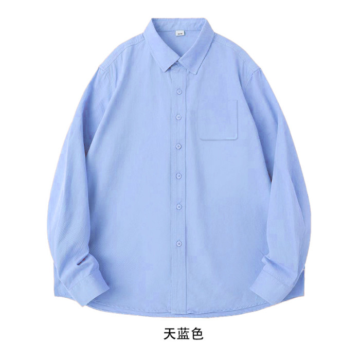 TC614-P45纯色衬衫女设计感小众内搭外穿衬衣宽松开衫外套,男装衬衫,星座617A-2