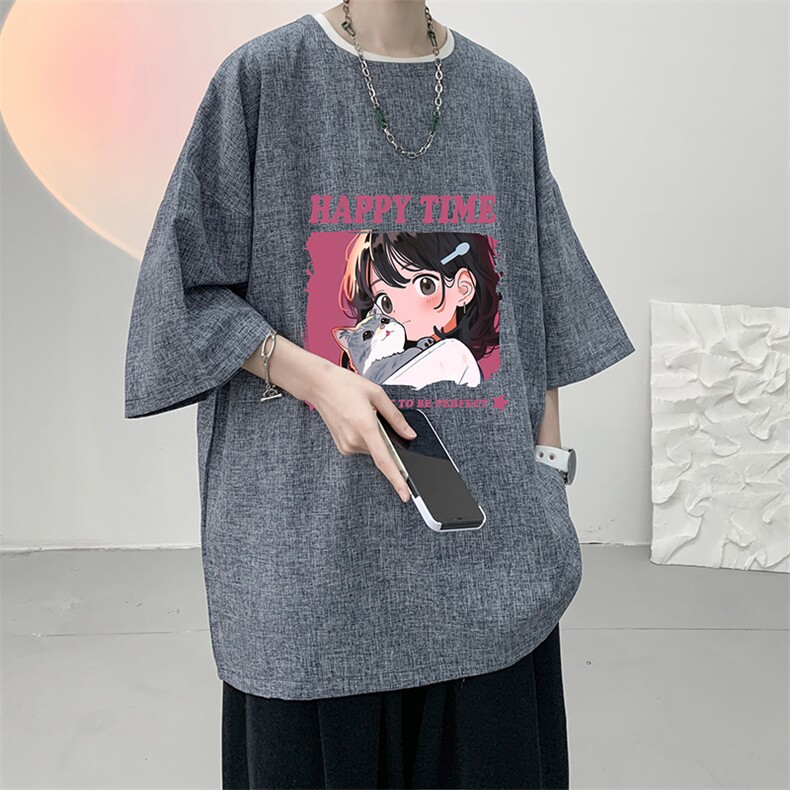 风复古亚麻短袖男棉麻t恤男半袖ZT71353-P35,男装T恤,电商A040