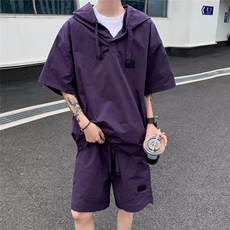 套装男女夏季新款短袖韩版潮流宽松2024新款ins五分裤W5831-P55，男装牛仔裤，星座412-2