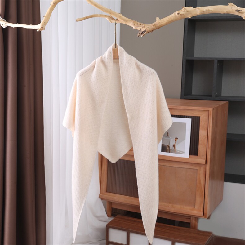 春秋三角形纯毛镂空披肩时尚百搭通勤，披肩，九月九羊绒