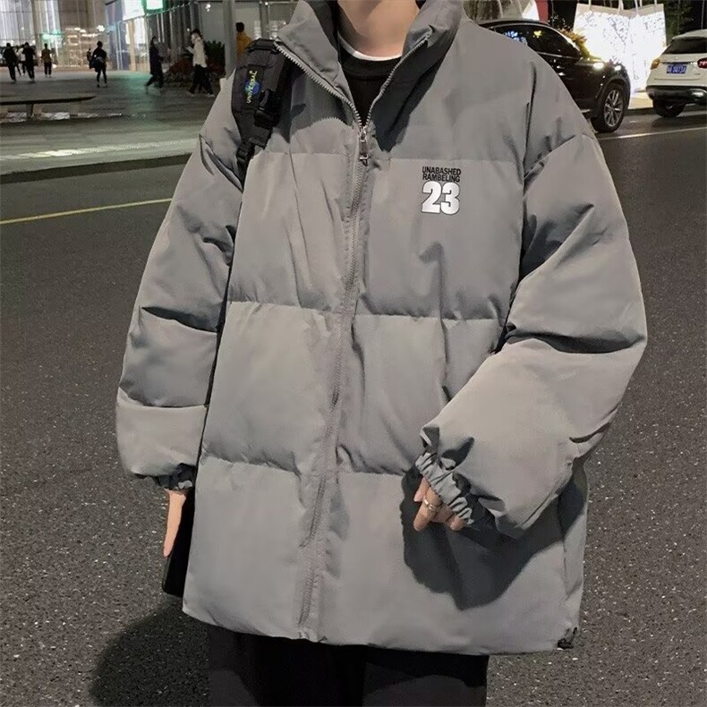 网络图现货美式潮牌印花立领拉链宽松保暖原版棉衣J408-P85,男装棉衣,星座715-7