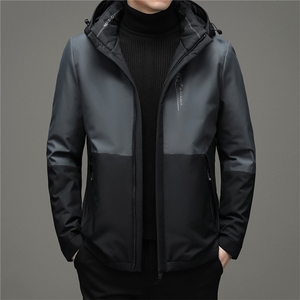 男中年可脱卸帽羽绒服灰鸭绒休闲保暖加厚外套爸爸装ZK21006-P270图片