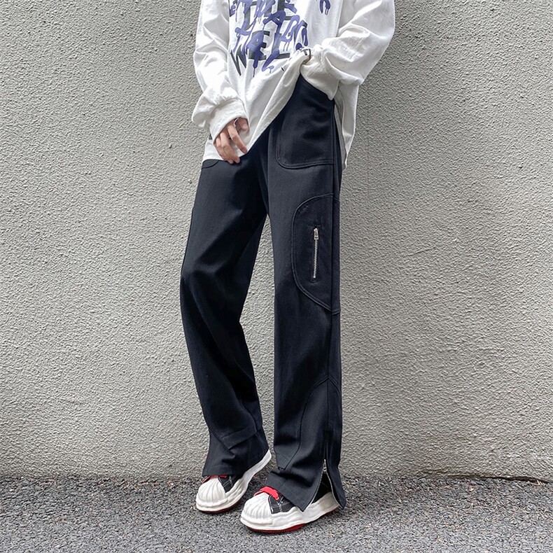 美式牛仔裤男韩版潮流高街帅裤脚开衩2023秋冬ins长裤RK1153-P55,男装牛仔裤,星座412-3