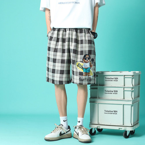 21年夏季新款休闲裤男港风蓝底潮牌短裤中性风DS-A160-1-517-P25,男装休闲裤,电商C323-1
