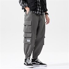 2021秋无影墙新日系大码男潮工装多口袋束脚九分休闲裤K2023-P50，男装休闲裤，电商A001