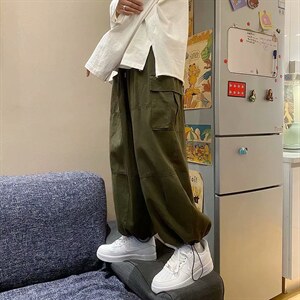 工装阔腿裤男夏季直筒宽松九分裤潮牌ins裤子潮流休闲裤GA021-P35图片