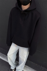 春装新品短宽连帽卫衣二开半拉链美式老钱高街上衣外套男111-P58，男装卫衣，电商C213(原B265)