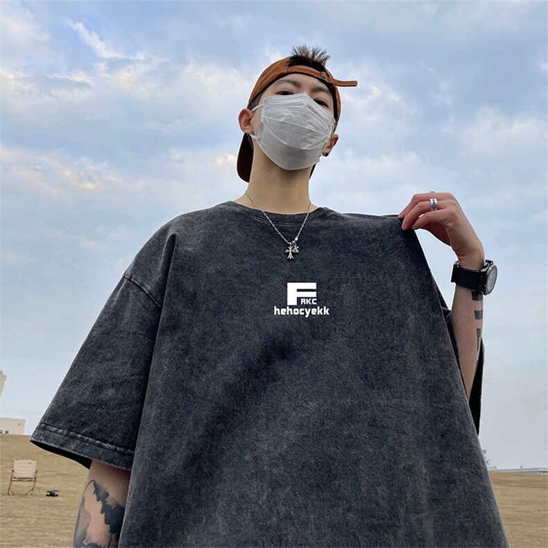量大优 可供抖音视频 支持得物品质配合二开 美式水洗短袖t恤SX82图片