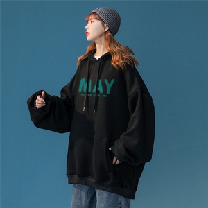 欧美简约时尚MAY情侣潮长袖圆领卫衣宽松上衣 W168 P30控48图片