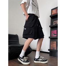 8XL-M特大码冰丝短裤男五分裤褶皱休闲裤工装中裤DK1504P45控68，男装牛仔裤，电商D206-1