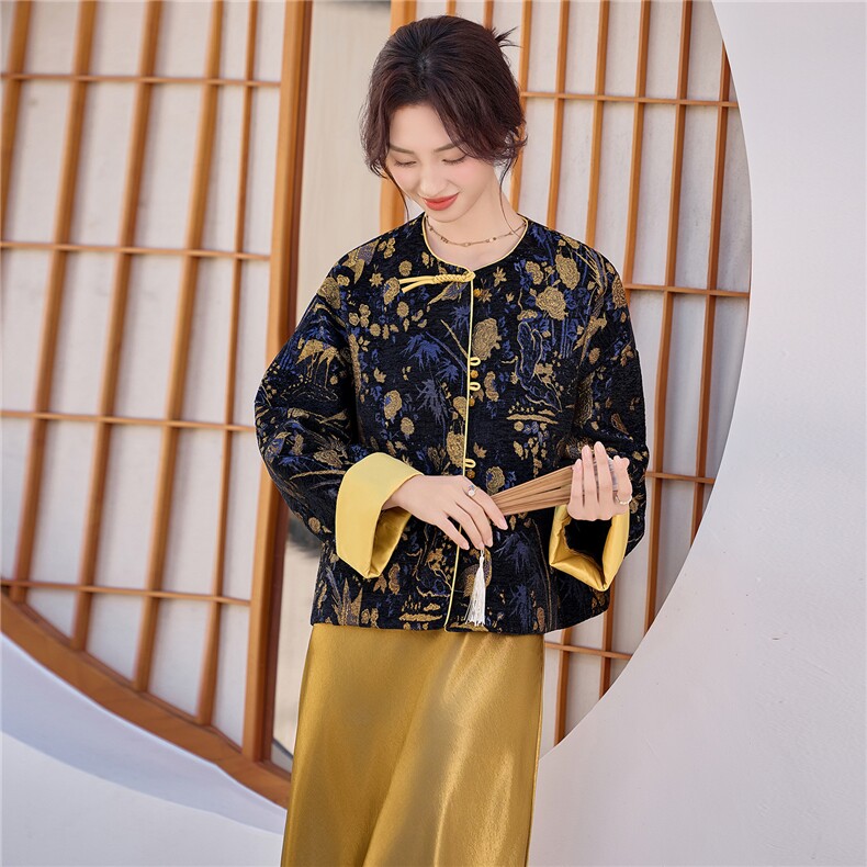 9759时尚复古新中式盘扣外套,女装短外套,罗得堡