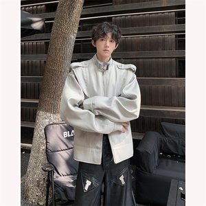 现货！24秋冬男士小飞袖短款金属扣酷帅夹克外套JK45-P128图片