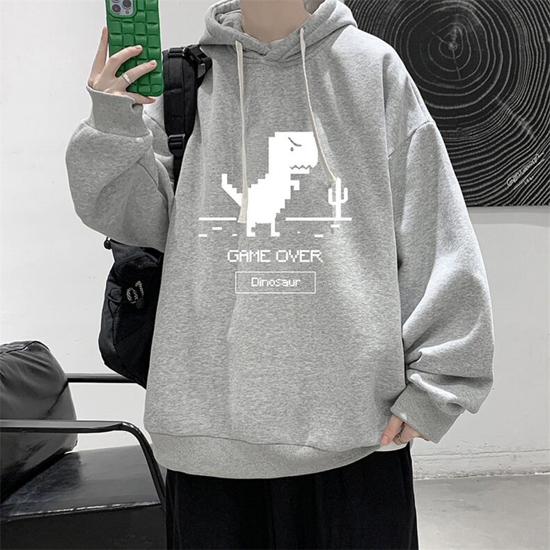 纯棉连帽卫衣男大码运动帽衫宽松薄WY2315-P35加绒款-P40,男装卫衣,电商A040