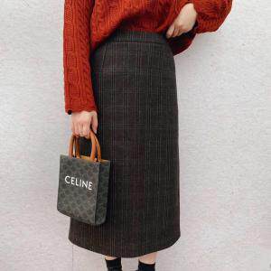 现货冬装新款格子长裙，女装，春天