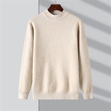 BJY810冬季新款男士半高领加绒加厚毛衣针织打底衫男装保暖P70图片