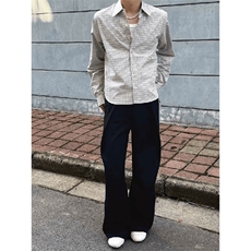 美式潮牌高街复古细格子日系肌理感长袖衬衫外套男女休闲宽松衬衣，男装衬衫，电商A486