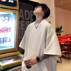！2024夏季新款男士烧花麂皮绒短袖T恤半袖TL2408特P25控48，男装T恤，电商B220