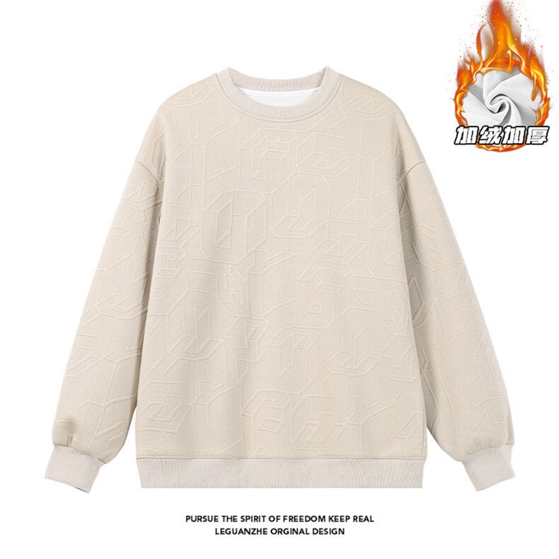 2025HW24736加绒港风白底肌理感圆领卫衣M-5XHW24978-P50，男装卫衣，电商A022