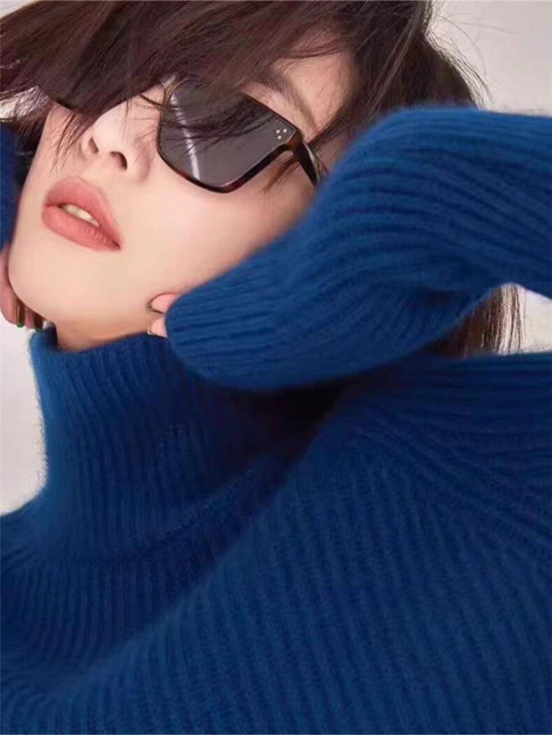 元宝针高领慵懒羊毛衫羊毛纯色,女装羊毛衫,丽特绒