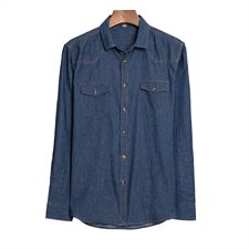 H5637钱塘2020-1秋冬精品男士牛仔百分百纯棉衬衣舒适P57，男装衬衫，钱塘207-1