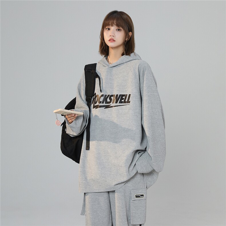 2025秋季新款 英文字母印花设计款少年连帽套装班服TZ73/P78控108图片