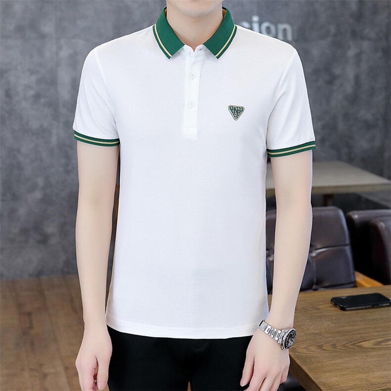 男士短袖T恤保罗polo衫2023夏季新款中年休闲男装半袖翻领体恤衫，男装Polo衫，电商B212（原钱塘6029）